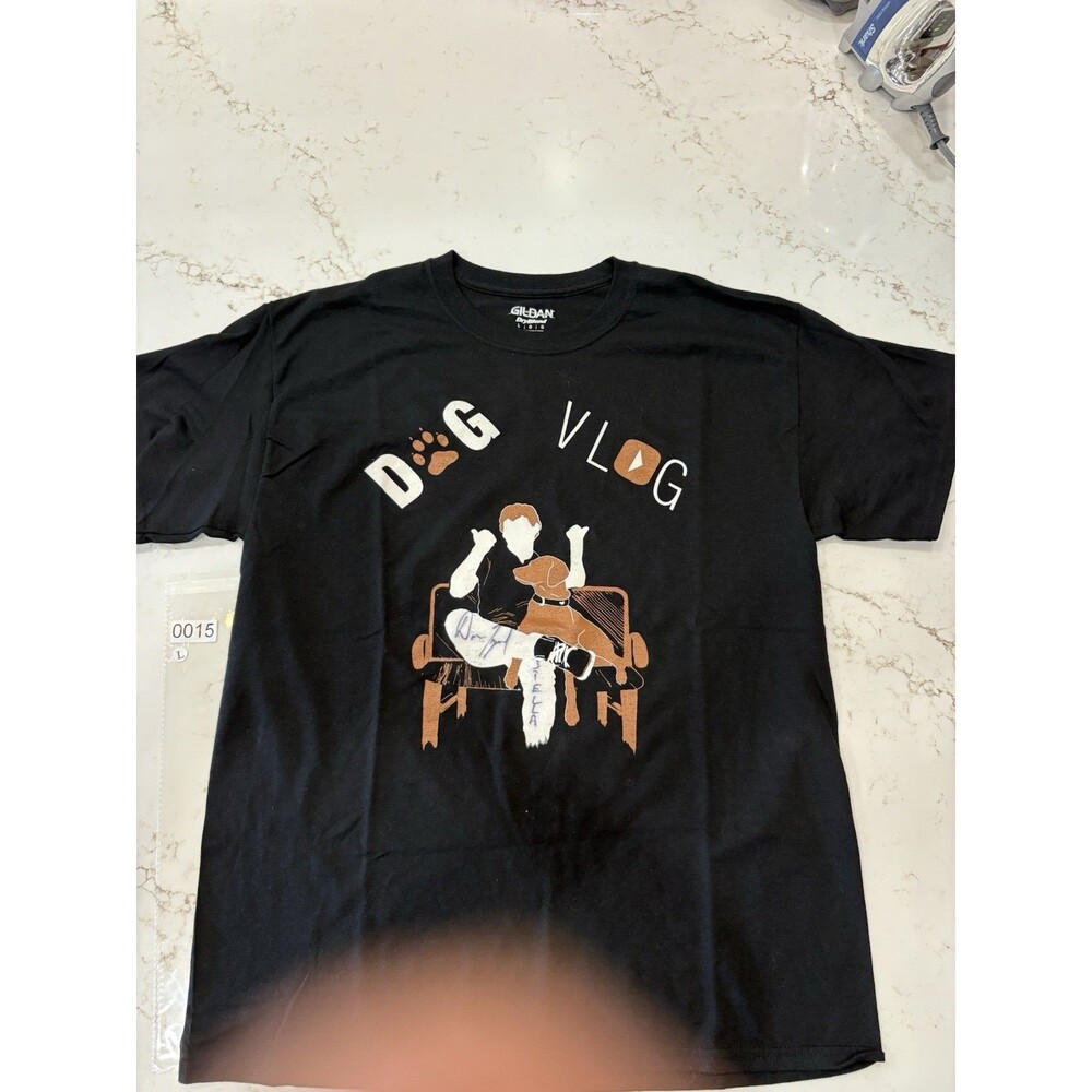 Drew Lynch and Stella The Dog Comedian Autographed Large T-Shirt